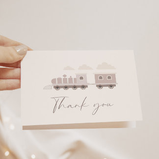 Tarjeta De Agradecimiento Chicas Choo Choo de tren Fiesta de cumpleaños rosa