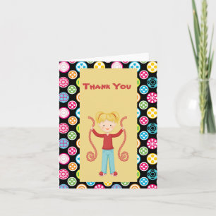 Tarjeta De Agradecimiento Chicas cortos y multicolor en la galería de fotos 