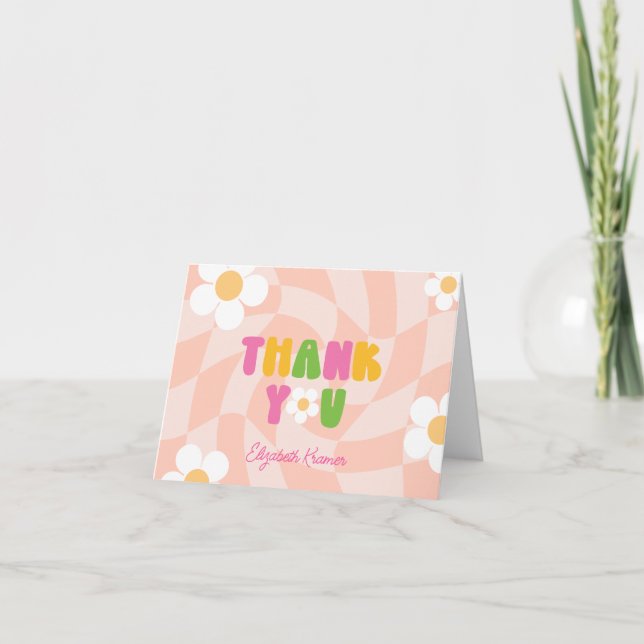 Tarjeta De Agradecimiento Chicas de dígitos únicos de Peace Out Décima Fiest (Anverso)