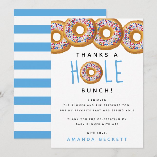 Tarjeta De Agradecimiento Chicas de Donut Modernas Baby Shower Sprinkle (Anverso / Reverso)