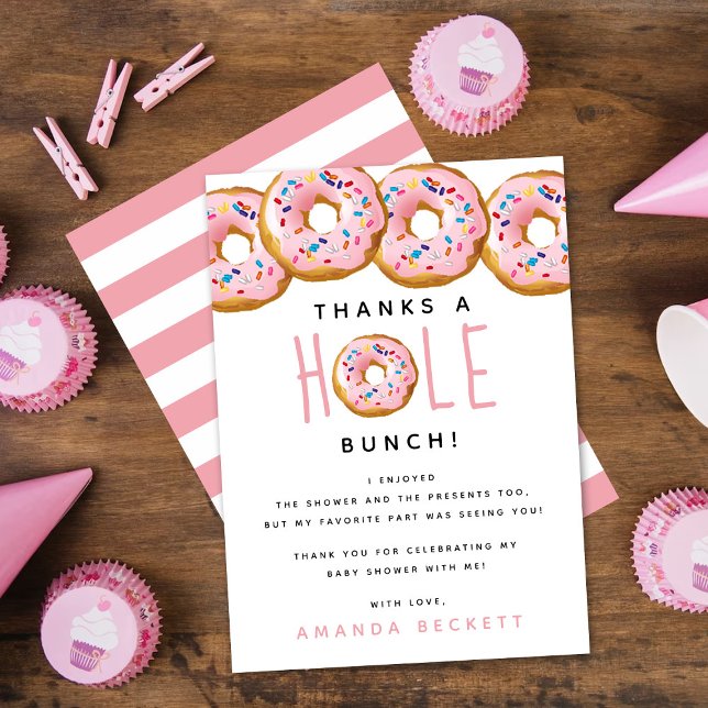 Tarjeta De Agradecimiento Chicas de Donut modernos Baby Shower Sprinkle (Subido por el creador)