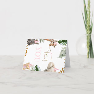 Tarjeta De Agradecimiento Chicas de impresión de chitas Safari Wild Un prime