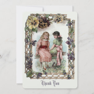 Tarjeta De Agradecimiento Chicas de la época victoriana