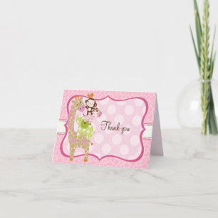 Tarjeta De Agradecimiento Chicas de la jungla Animales Gracias Cartas de Not