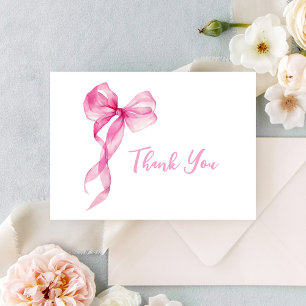 Tarjeta De Agradecimiento Chicas de lazo rosa cumpleaños 1