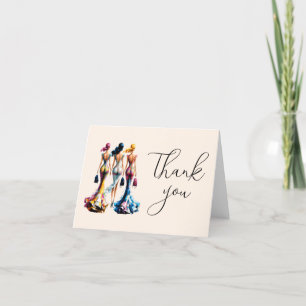 Tarjeta De Agradecimiento Chicas elegantes en Despedida de Soltera