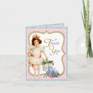 Tarjeta De Agradecimiento Chicas Fiesta del Té Gracias