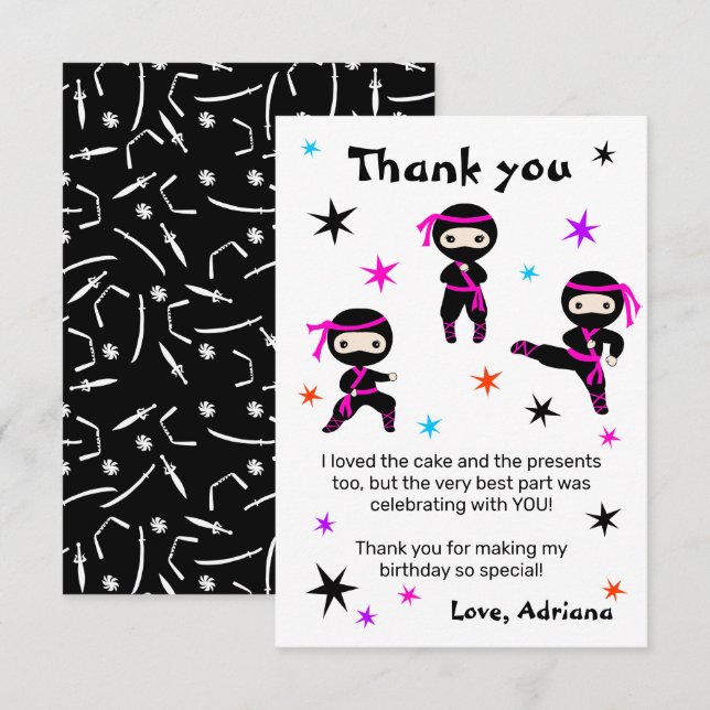 Tarjeta De Agradecimiento Chicas guerreros bangladesíes (Anverso / Reverso)