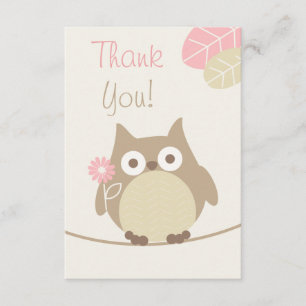 Tarjeta De Agradecimiento Chicas Owl Baby Shower Gracias