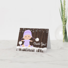 Tarjeta De Agradecimiento Chicas Snowflake Winter Baby Shower Gracias Cartas