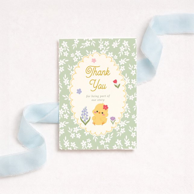 Tarjeta De Agradecimiento Chick Baby Shower Thank You Card (Subido por el creador)