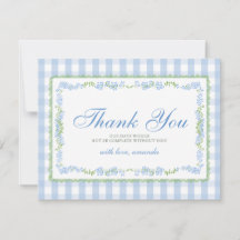 Chico Azul Floral Grandmillenial Baby Shower Gingh