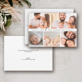 Tarjeta De Agradecimiento Chico Bebe Collage de Fotos Simple para Baby Showe