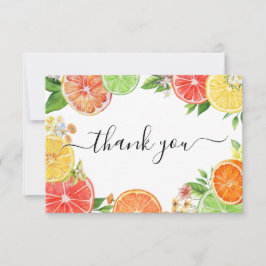 Tarjeta De Agradecimiento Chico Citrus Baby Shower 