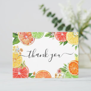 Tarjeta De Agradecimiento Chico Citrus Baby Shower