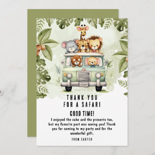 Tarjeta De Agradecimiento Chico de animales salvajes de la jungla tropical B