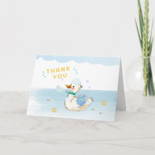 Tarjeta De Agradecimiento Chico de Baño Patito Bebé Shower