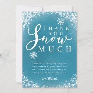 Tarjeta De Agradecimiento Chico de fiesta de cumpleaños de invierno gracias