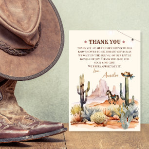 Tarjeta De Agradecimiento Chico del Salvaje Oeste Un pequeño vaquero Fiesta