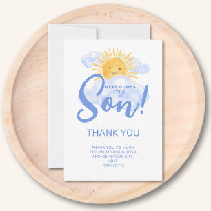 Tarjeta De Agradecimiento Chico Ducha Baby Shower