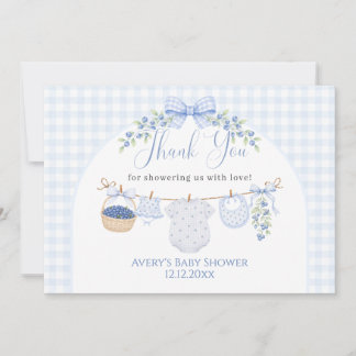 Tarjeta De Agradecimiento Chico Dulce de Arándano Baby Shower Niño