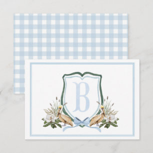 Tarjeta De Agradecimiento Chico Pelícano Sureño Elegante Fiesta de Bebé