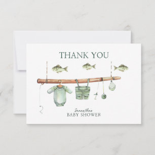 Tarjeta De Agradecimiento Chico Pescador Cumpleaños Temático Aquarela
