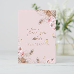 Tarjeta De Agradecimiento Chico Shower de hierba de Pampas Boho