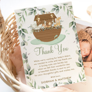 Tarjeta De Agradecimiento Chico Shower de Vegetación Neutral en cuanto a Gén