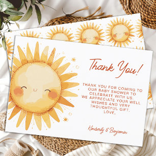 Tarjeta De Agradecimiento Chico Soleado Boho Gender Neutral Baby Shower