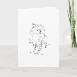 Tarjeta De Agradecimiento Chihuahua de Pelo Largo - Ilustración de Perro Min
