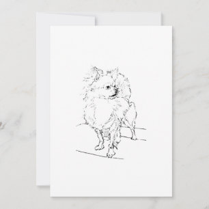 Tarjeta De Agradecimiento Chihuahua de Pelo Largo - Ilustración de Perro Min
