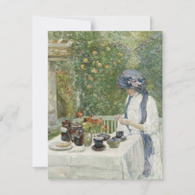 Tarjeta De Agradecimiento Childe Hassam - Jardín de té francés (Anverso)