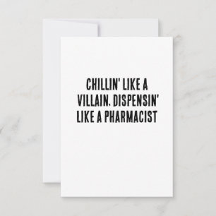 Tarjeta De Agradecimiento Chillin es como un villano, como una farmacia