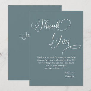 Tarjeta De Agradecimiento Chimenea de bebé niño con caligrafía minimalista m