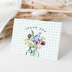 Tarjeta De Agradecimiento Chimenea de flores silvestres rústicas para baby s
