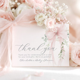 Tarjeta De Agradecimiento Chimenea De Lazo Floral Eucalipto Baby Shower