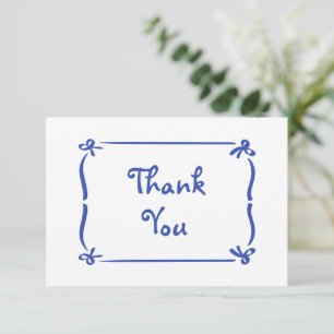 Tarjeta De Agradecimiento Chimenea Dibujada a Mano Azul Bridal Shower 