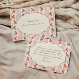 Tarjeta De Agradecimiento Chimenea Nupcial Coral Sage Blush Cottage