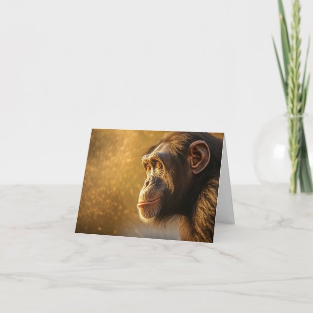 Tarjeta De Agradecimiento Chimpancé en la naturaleza (Anverso)
