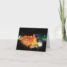 Chinese Lantern Festival Train Thank You Card