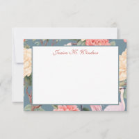 Chinoiserie Floral Jade Egret Personalizado