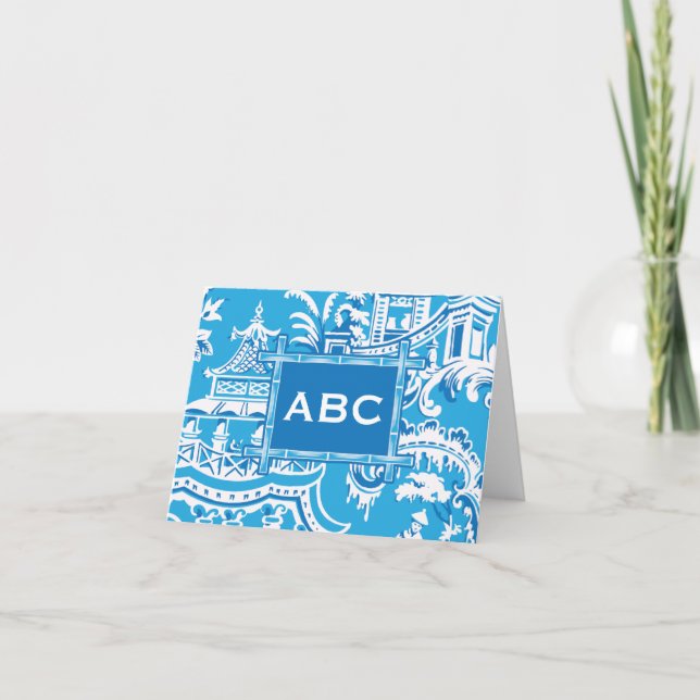 Tarjeta De Agradecimiento Chinoiserie Folded Notecard (Anverso)