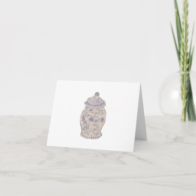 Tarjeta De Agradecimiento Chinoiserie Hand Pintado Ginger Jar Jars Gracias Y (Anverso)