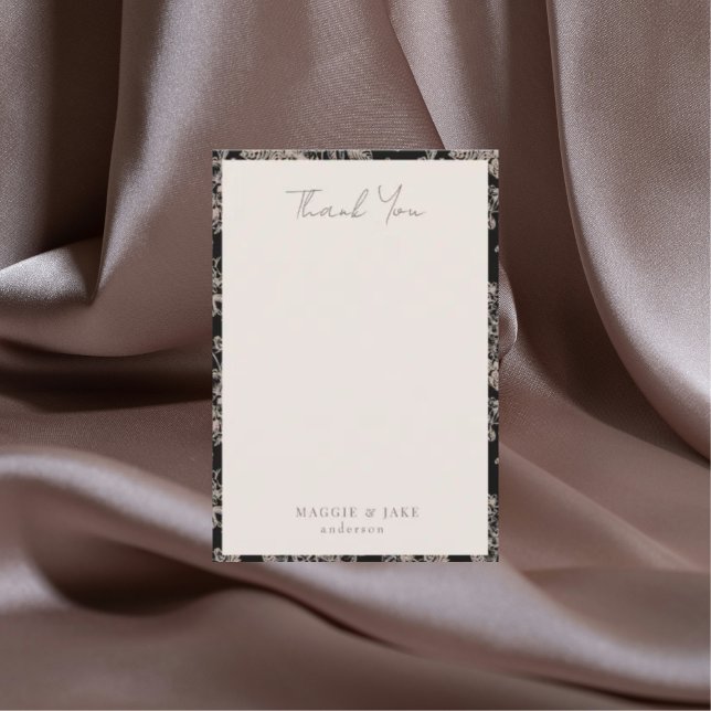 Tarjeta De Agradecimiento Chinoiserie negra elegante Wedding Gracias (Subido por el creador)
