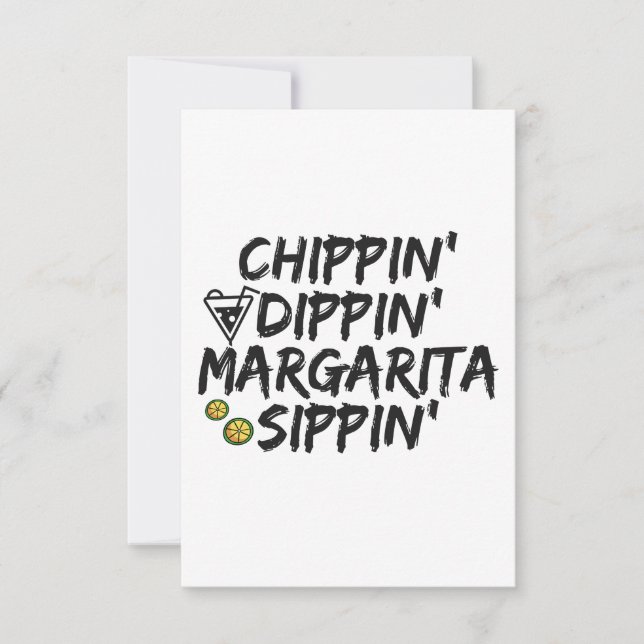 Tarjeta De Agradecimiento Chippin', Dippin' y Margarita Sippin' Cinco regalo (Anverso)