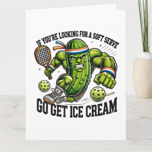 Tarjeta De Agradecimiento Chiste de Amante de Pickleball con un Pepino Jugan