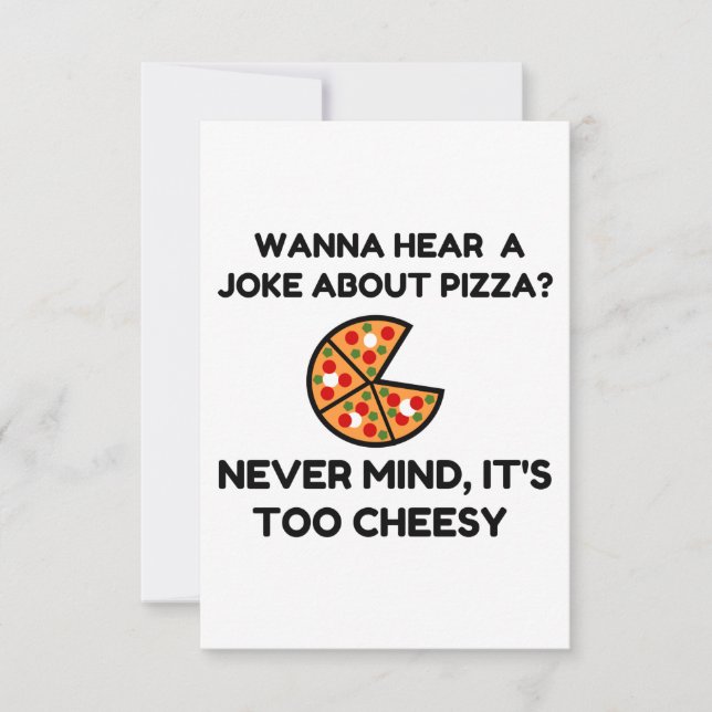 Tarjeta De Agradecimiento Chiste de Pizza (Anverso)