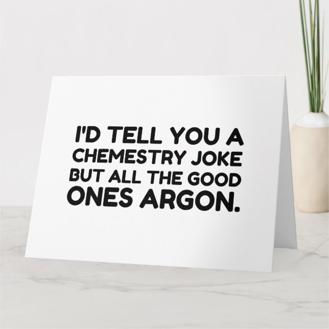 Tarjeta De Agradecimiento Chiste de química (Anverso)