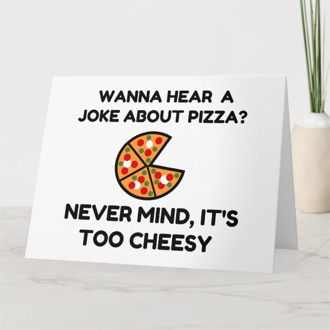 Tarjeta De Agradecimiento Chiste Pizza (Anverso)